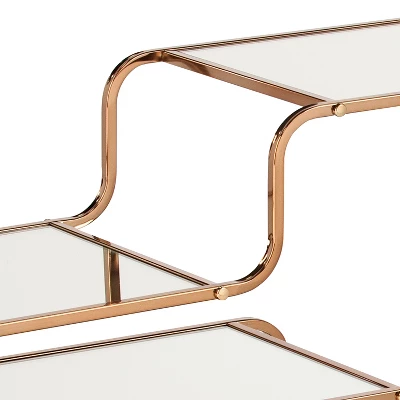 Marianne Mirrored Bar Cart Gold - Aiden Lane - Image 2