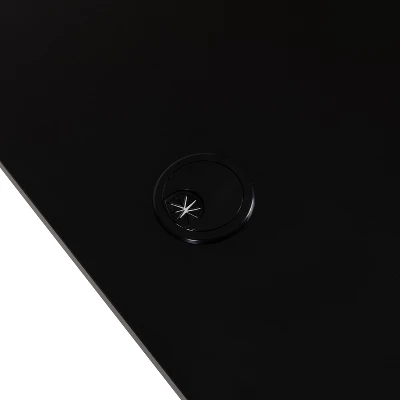 Flash Furniture 48" Wide Black Electric Height Adjustable Standing Desk With Designer Armless White Ribbed Swivel Task Office Chair - Image 12