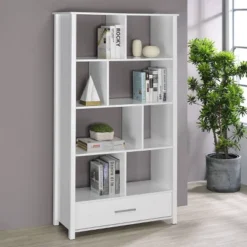 Dylan 8 Shelf Bookcase With Storage Drawer - Coaster