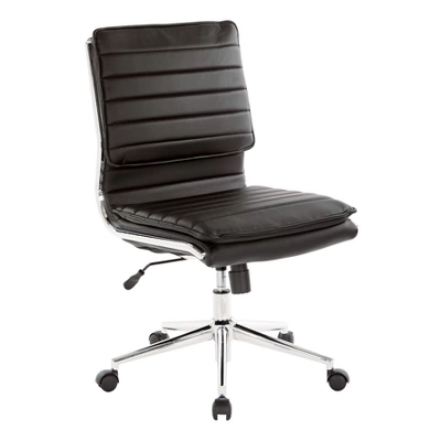 Armless Mid Back Manager's Faux Leather Chair With Chrome Base - OSP Designs - Image 9