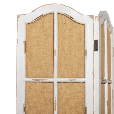 Farmhouse Wood Room Divider Screen Beige - Olivia & May - Image 2