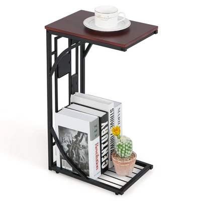 Costway 1PC2 PCS C-Shaped Side Sofa Narrow Snack Table For Living Room Bedroom Small Space - Image 9