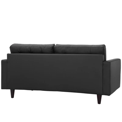Empress Bonded Leather Loveseat Black - Modway - Image 2