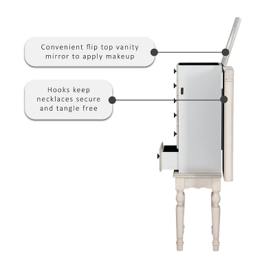 Obrecht Jewelry Armoire Off White - Powell Company - Image 3
