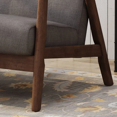 Hetel Mid-Century Modern Settee Dark Gray - Christopher Knight Home - Image 4