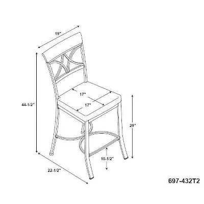 3pc Carter Pub Dining Set Metal/Tan/Cherry - Powell Company - Image 13