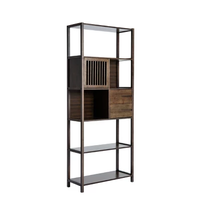 Selma Bamboo Bookcase Left Facing Spindle Cabinet - Boraam - Image 8