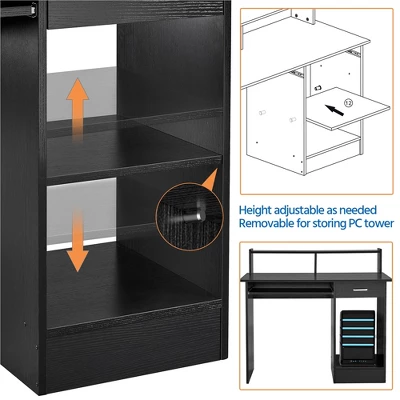 Yaheetech Home Office Wood Computer Desk With Storage Drawers - Image 4