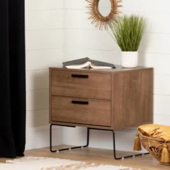 Slendel 2 Drawer Nightstand Light Brown - South Shore