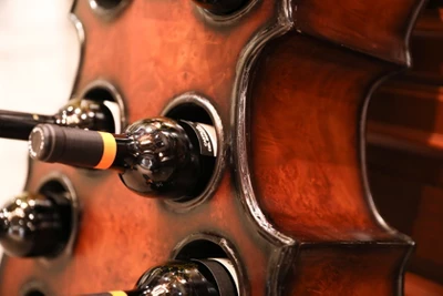 Vintiquewise Decorative 10 Bottle Wooden Cello Shaped Wine Rack 53" Inch Floor Violin - Image 2