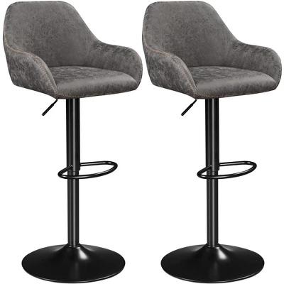 Yaheetech 2pcs Upholstered Height Adjustable Swivel Bar Stools Set - Image 9