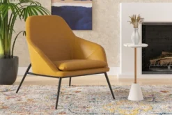 Inmod Linden Marble Side Table Gold/White