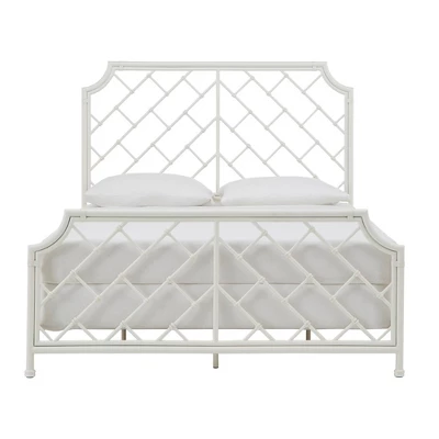Queen Brinley Geometric Mosaic Metal Bed White - Inspire Q - Image 5