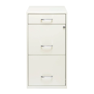 Space Solutions 3 Drawer Letter Width Vertical File Cabinet With Pencil Drawer Pearl White