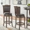 Set Of 2 Tara 30" Swivel Counter Height Barstools Brown - Buylateral
