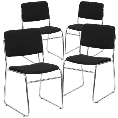 Flash Furniture 4 Pack HERCULES Series 500 Lb. Capacity High Density Stacking Chair With Sled Base - Image 3