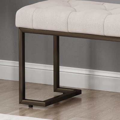 Galileo Modern Bench Beige - Christopher Knight Home - Image 4