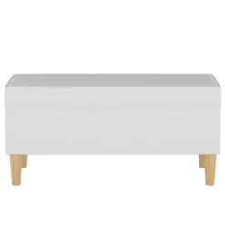 Storage Bench Twill White - Skyline Furniture