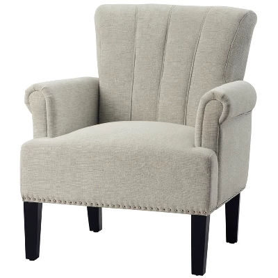 Accent Rivet Tufted Polyester Armchair-ModernLuxe