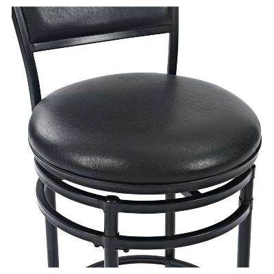 Rachel Swivel Barstool Black With Cushion - Crosley - Image 3