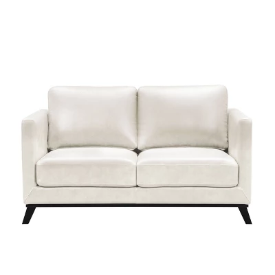 Woodstock Mid-Century Top Grain Leather Loveseat - Abbyson Living - Image 6