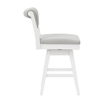 Clarion Wood And Upholstered Counter Height Swivel Stool Sea White - Hillsdale Furniture - Image 4