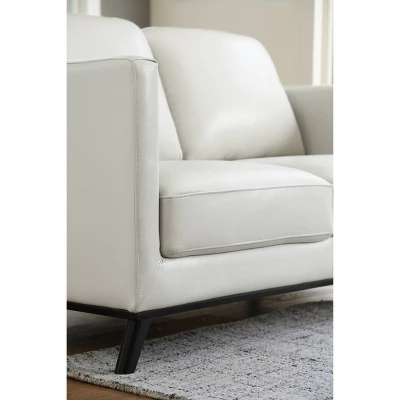 Woodstock Mid-Century Top Grain Leather Loveseat - Abbyson Living - Image 5