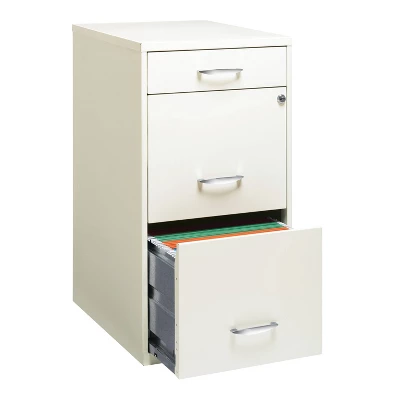 Space Solutions 3 Drawer Letter Width Vertical File Cabinet With Pencil Drawer Pearl White - Image 5