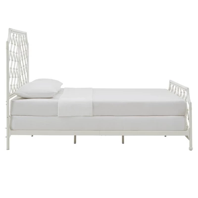Queen Brinley Geometric Mosaic Metal Bed White - Inspire Q - Image 6