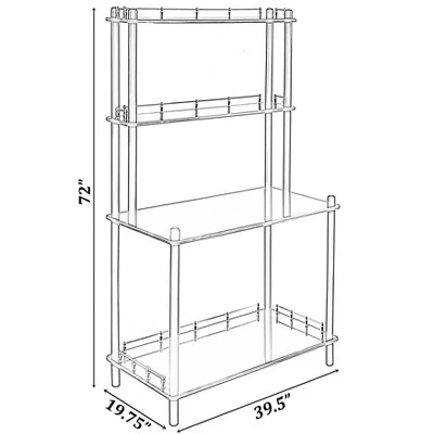 Fabulaxe Modern Display Wooden Console Bar Serving Table With 4 Tiered Open Shelves, For Bartender, Kitchen Or Wine Caller Room - Image 6