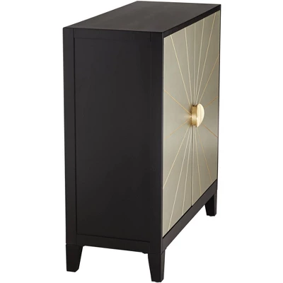 55 Downing Street Hermes 35 1/4" Wide Gray And Gold Wooden 2-Door Cabinet - Image 7