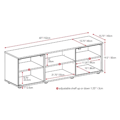 Flat Panel TV Stand For TVs Up To 64" Ravenwood Black - CorLiving - Image 3