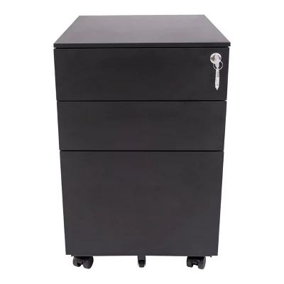 Stand Up Desk Store 3 Drawer Under Desk Lockable Rolling File Cabinet With Stable 5 Wheel Design - Image 4