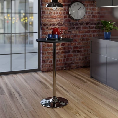 24" Spectrum Round Bar Height Table With Metal Legs Black - Winsome - Image 4