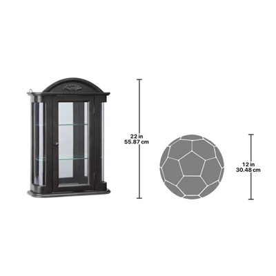 Design Toscano Rosedale Hardwood Wall Curio Cabinet: Ebony Black Finish - Image 4