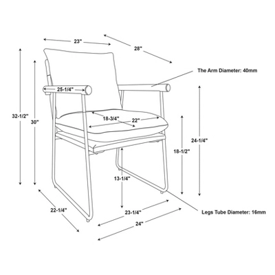 Cushioned Metal & Wood Accent Arm Chair - Cream/Black - Hearth & Hand™ With Magnolia - Image 6