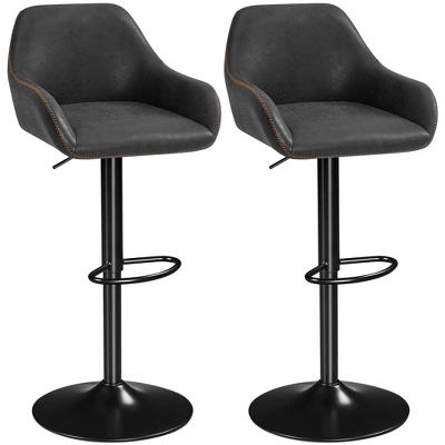 Yaheetech 2pcs Upholstered Height Adjustable Swivel Bar Stools Set - Image 8
