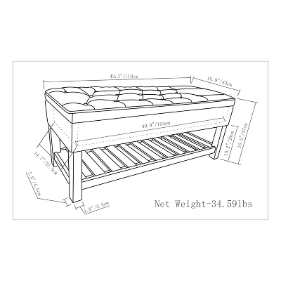 Riley Storage Ottoman Bench Faux Leather - WyndenHall - Image 7