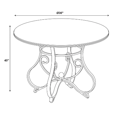 3pc Carter Pub Dining Set Metal/Tan/Cherry - Powell Company - Image 12