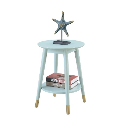 Wilson Mid-Century Modern Round End Table With Bottom Shelf - Breighton Home - Image 6