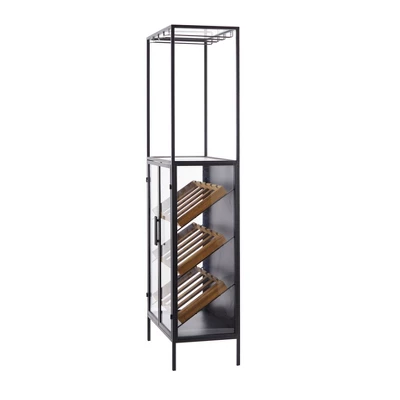 Modern Wood Standing Wine Rack Black - Olivia & May