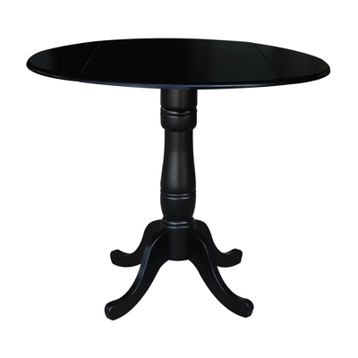 Davidson Round Dual Drop Leaf Pedestal Table Black - International Concepts - Image 11