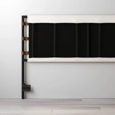 Boucle King Upholstered Headboard Cream - Nathan James - Image 3