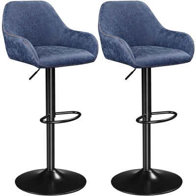 Yaheetech 2pcs Upholstered Height Adjustable Swivel Bar Stools Set - Image 7