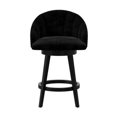 Dulcie Wood And Upholstered Swivel Counter Height Barstool Black - Hillsdale Furniture - Image 2