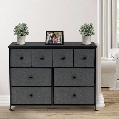 Sorbus Drawer Fabric Dresser For Bedroom Home And Office Black - Image 2