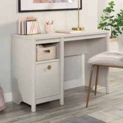Dover Edge Desk Glacier Oak - Sauder