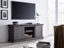 HearthPro Walden Media Console In Weathered Gray -SP6554-OM