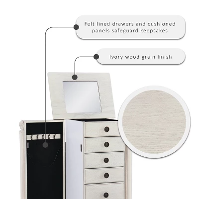 Obrecht Jewelry Armoire Off White - Powell Company - Image 4