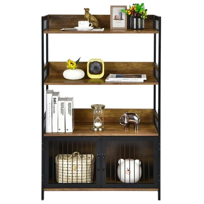 Costway 3-Tier Baker's Rack Industrial Kitchen Microwave Oven Stand W/Storage Cabinet - Image 8